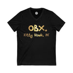OBX Happy Tee (V-Neck, Gold) Printify