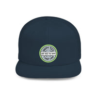 Happy Tees® Flat Bill Cap (Circular Logo T-Shirt Shop, Embroidery)
