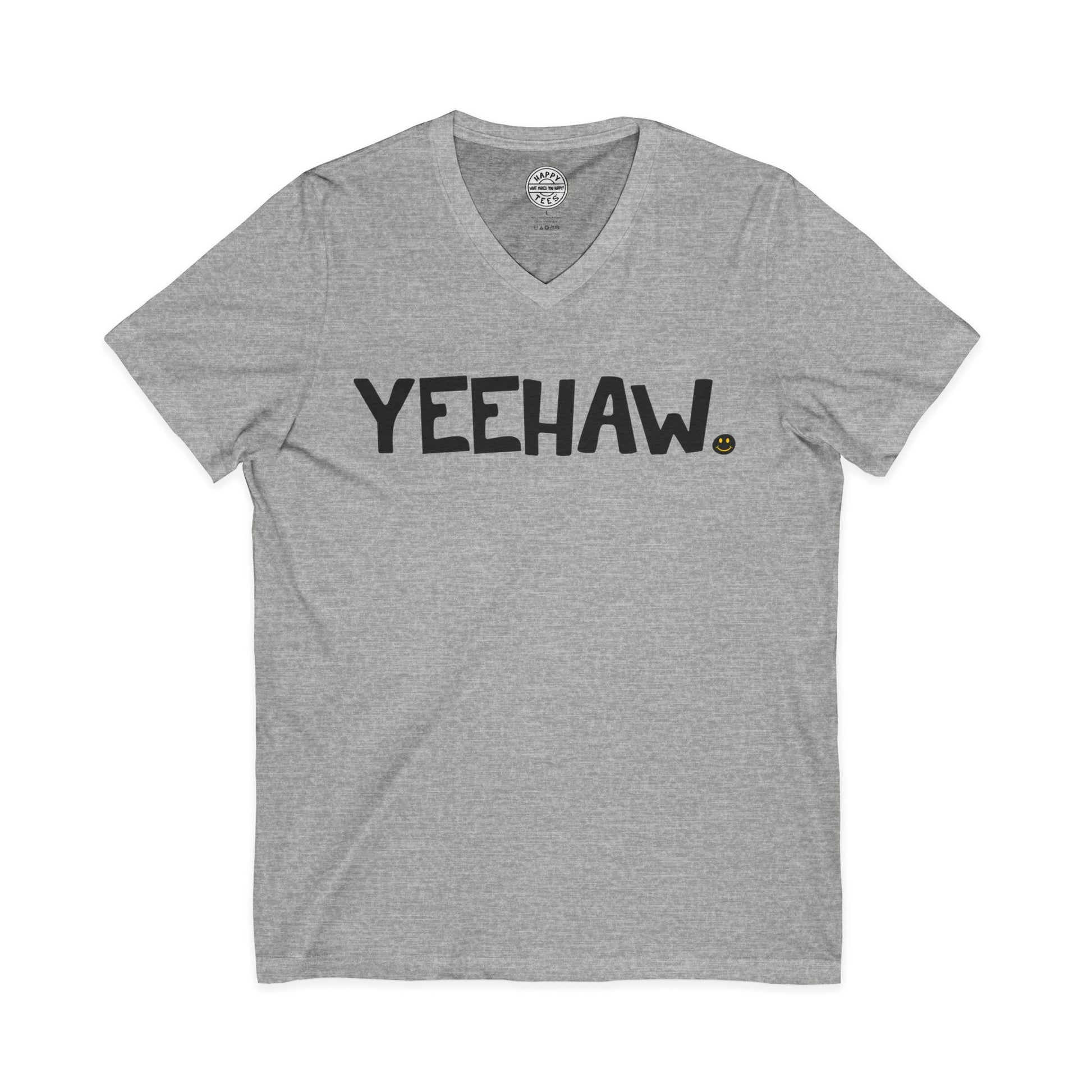 YEEHAW Happy Tee (V-Neck)  V-neck Athletic Heather / 2XL HAPPY TEES® BRAND