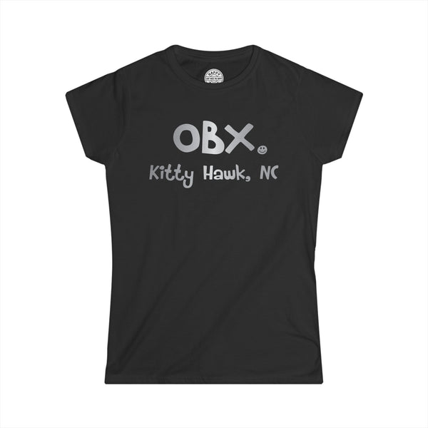 OBX Happy Tee (Women's Tee, Silver) Printify