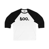 BOO Happy Tee (Long Sleeve Baseball Tee)  Long-sleeve White/ Black / 2XL HAPPY TEES® BRAND