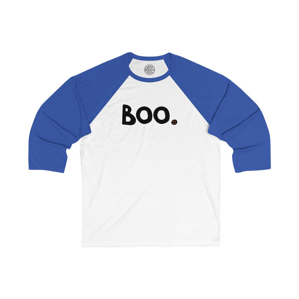 BOO Happy Tee (Long Sleeve Baseball Tee)  Long-sleeve White/True Royal / 2XL HAPPY TEES® BRAND