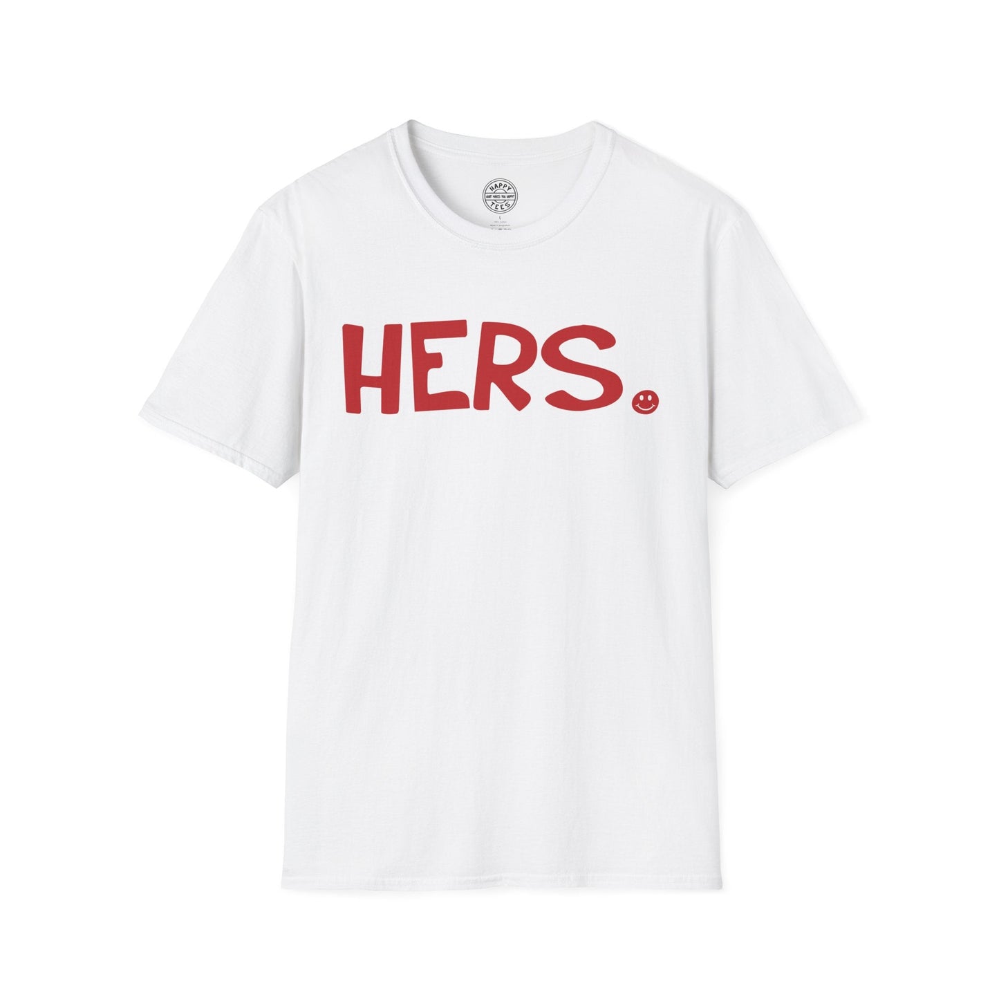 HERS Happy Tee (White tee with red graphic) Printify