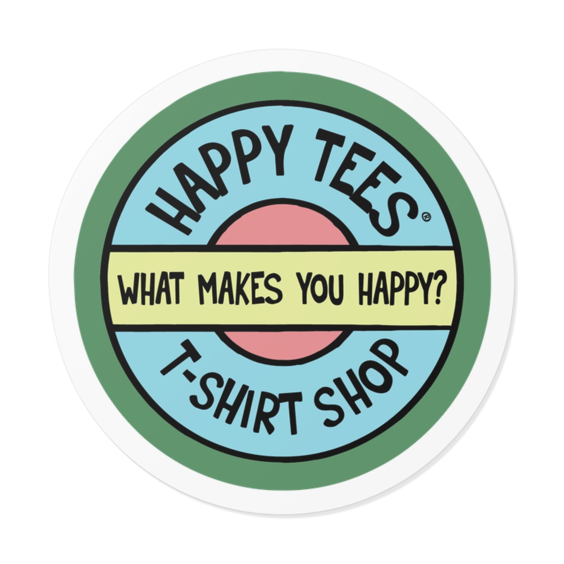 Happy Tees® Vinyl Stickers (color) Printify