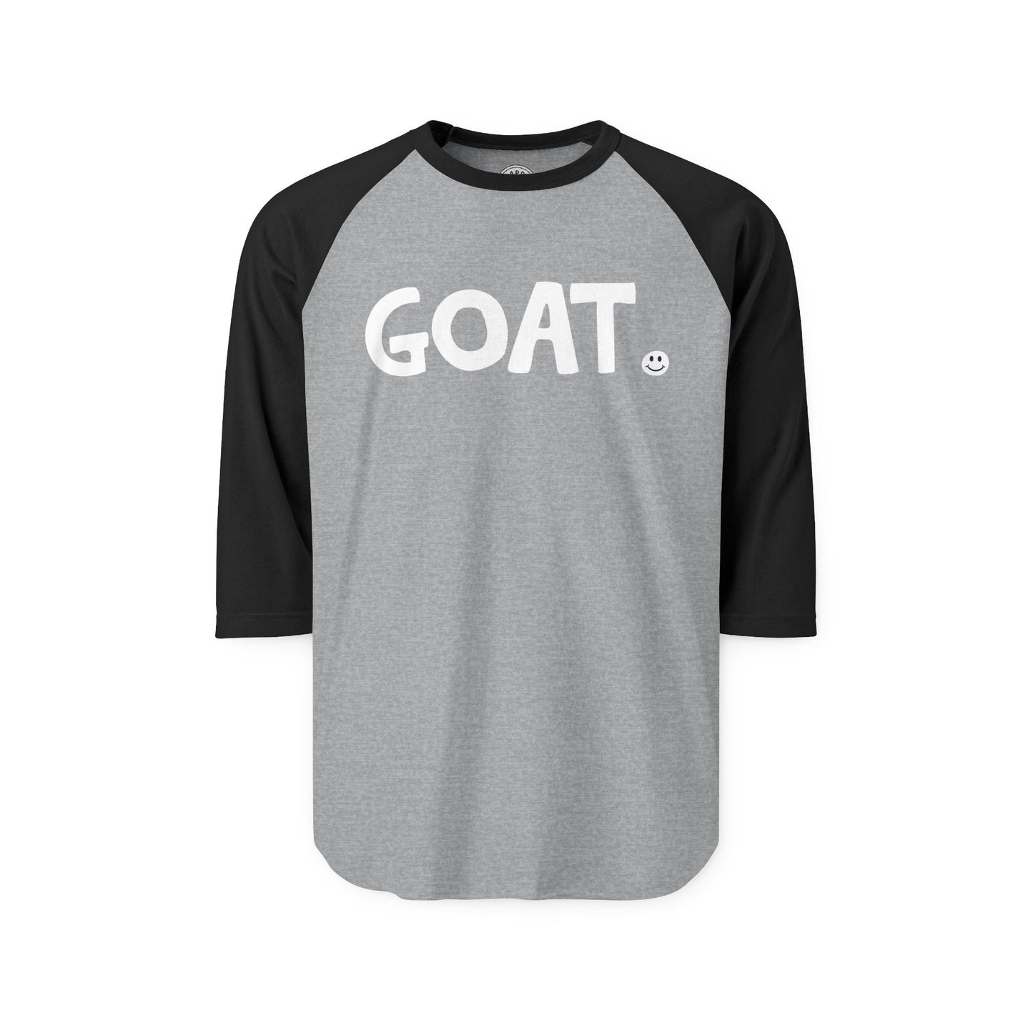 GOAT Happy Tee (Long Sleeve Raglan)  Long-sleeve 2XL / Heather Grey/Black HAPPY TEES® BRAND
