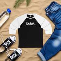 SWIM Happy Tee (Long Sleeve Baseball Tee)  Long-sleeve  HAPPY TEES® BRAND