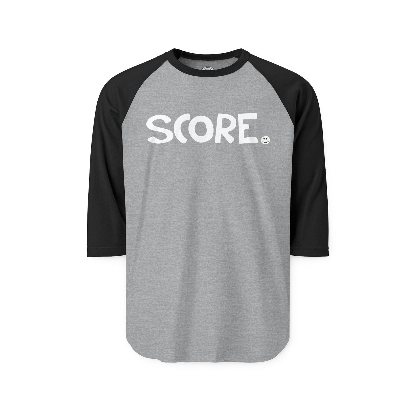 SCORE Happy Tee (Long Sleeve Raglan)  Long-sleeve 2XL / Heather Grey/Black HAPPY TEES® BRAND