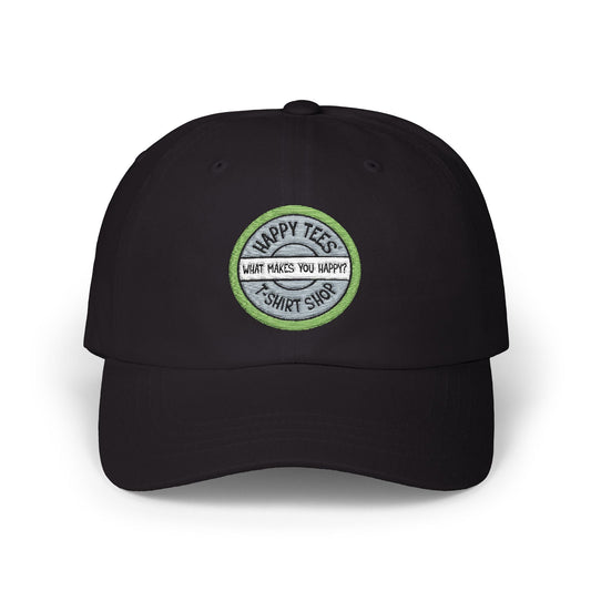 Happy Tees® Cap (Circular Logo T-Shirt Shop, Embroidery)  Hats Black / One size HAPPY TEES® BRAND