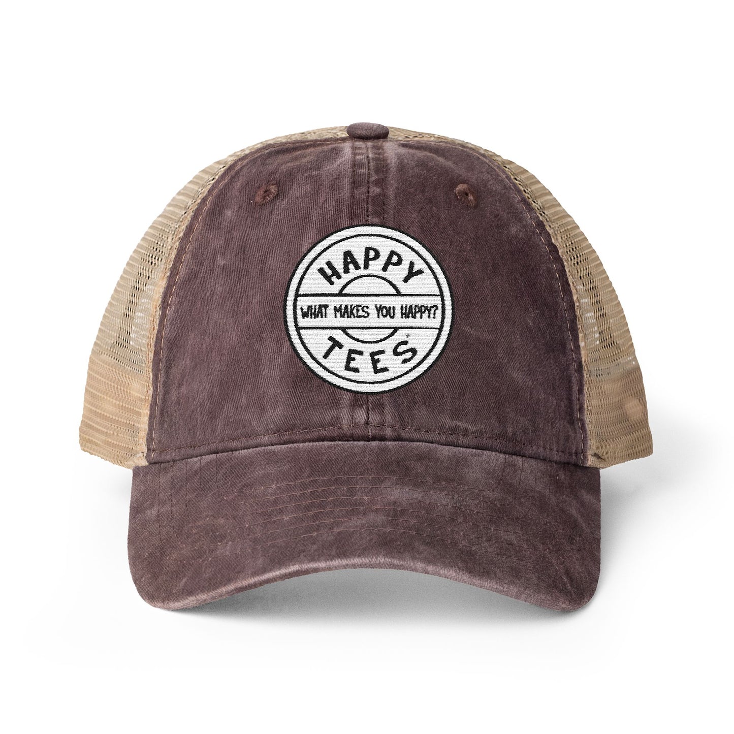Happy Tees® Cap (Women's Washed Mesh-Back, Embroidery)  Hats  HAPPY TEES® BRAND