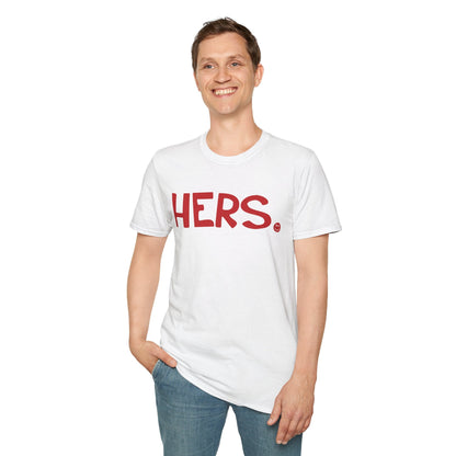 HERS Happy Tee (White tee with red graphic) Printify