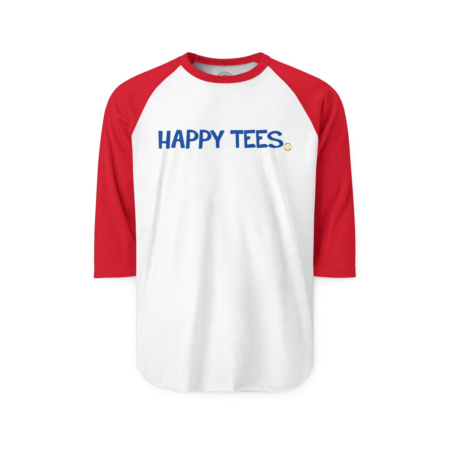 Happy Tees® T-Shirt (Long Sleeve Raglan with front logo)