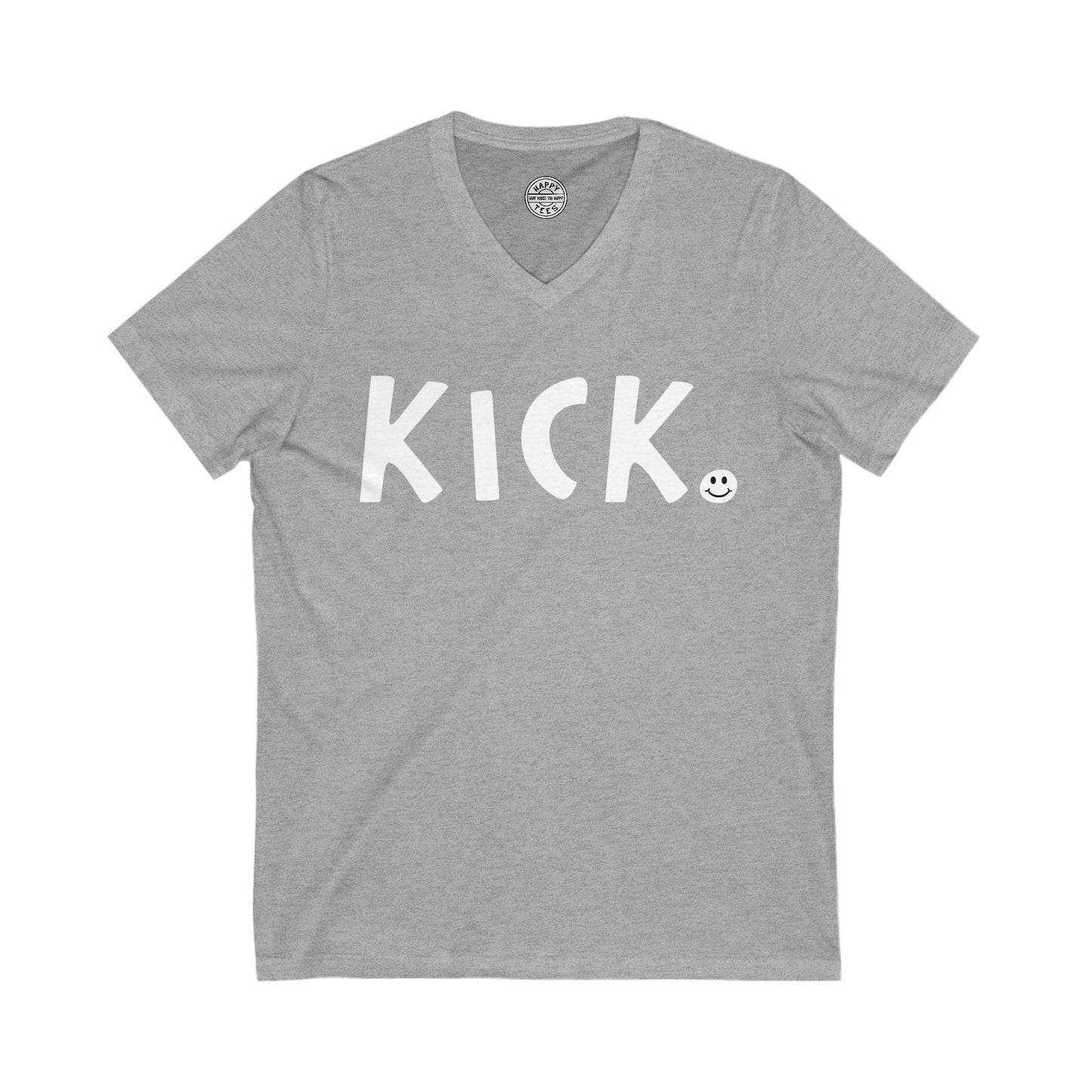KICK Happy Tee (V-Neck)  V-neck Athletic Heather / 2XL HAPPY TEES® BRAND