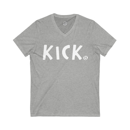 KICK Happy Tee (V-Neck)  V-neck Athletic Heather / 2XL HAPPY TEES® BRAND