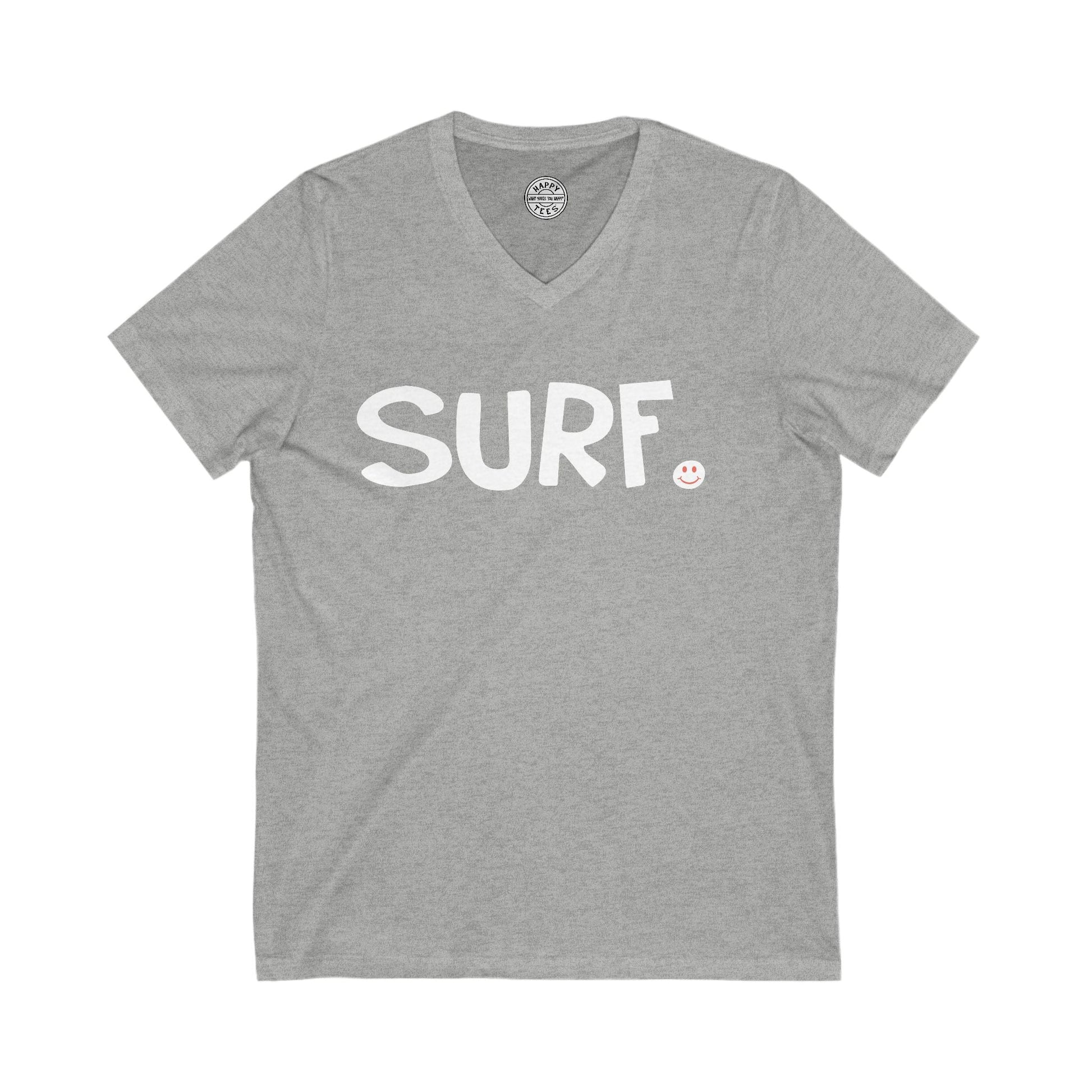 SURF Happy Tee (V-Neck)  V-neck Athletic Heather / 2XL HAPPY TEES® BRAND