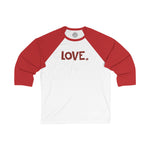 LOVE Happy Tee (Long Sleeve Baseball Tee with red graphic)  Long-sleeve White/Red / L HAPPY TEES® BRAND