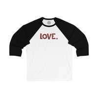 LOVE Happy Tee (Long Sleeve Baseball Tee with red graphic)  Long-sleeve  HAPPY TEES® BRAND