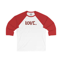 LOVE Happy Tee (Long Sleeve Baseball Tee with red graphic)  Long-sleeve White/Red / L HAPPY TEES® BRAND