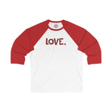 LOVE Happy Tee (Long Sleeve Baseball Tee with red graphic)  Long-sleeve White/Red / L HAPPY TEES® BRAND