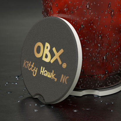 OBX Happy Tee (Car Coaster, Gold)  Home Decor  HAPPY TEES® BRAND