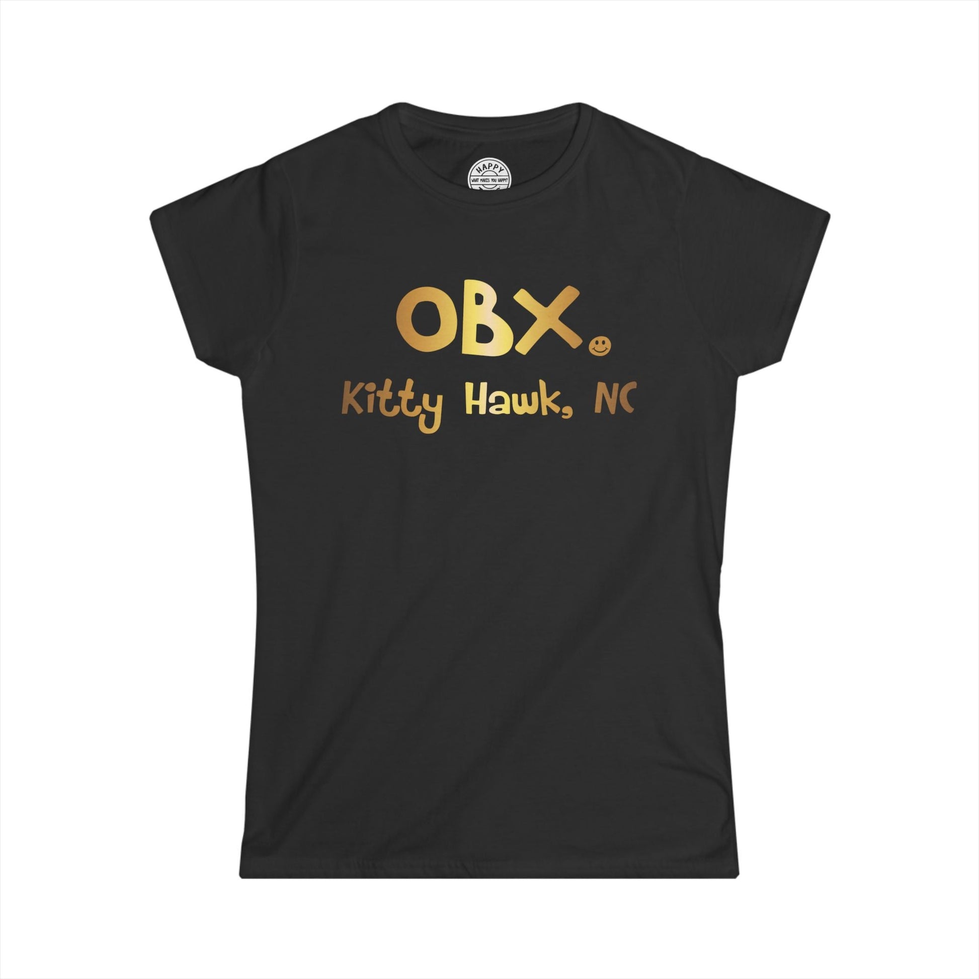 OBX Happy Tee (Women's Tee, Gold) Printify