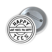 Happy Tees® Pin Buttons (black and white)  Accessories 2.25" HAPPY TEES® BRAND