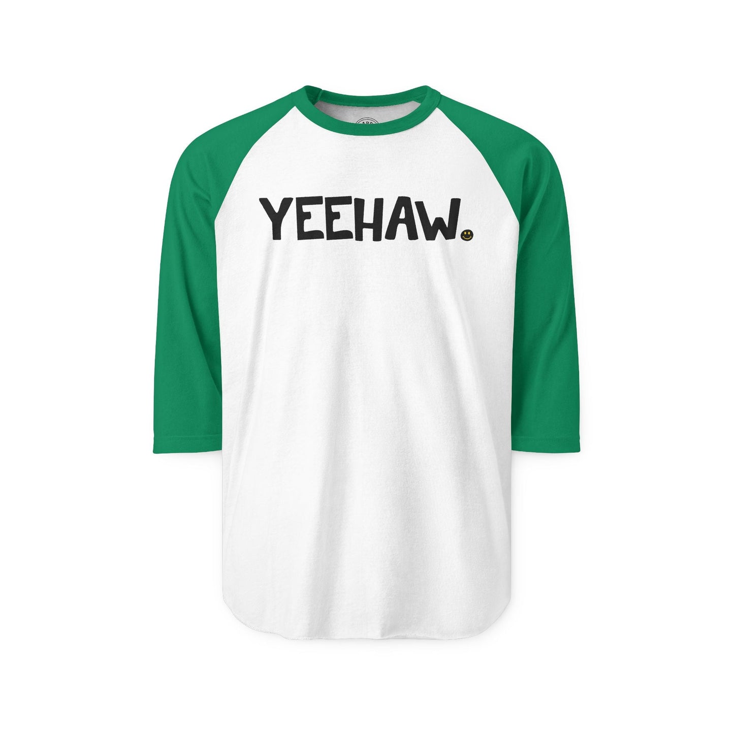 YEEHAW Happy Tee (Long Sleeve Raglan)  Long-sleeve 2XL / White/Kelly HAPPY TEES® BRAND