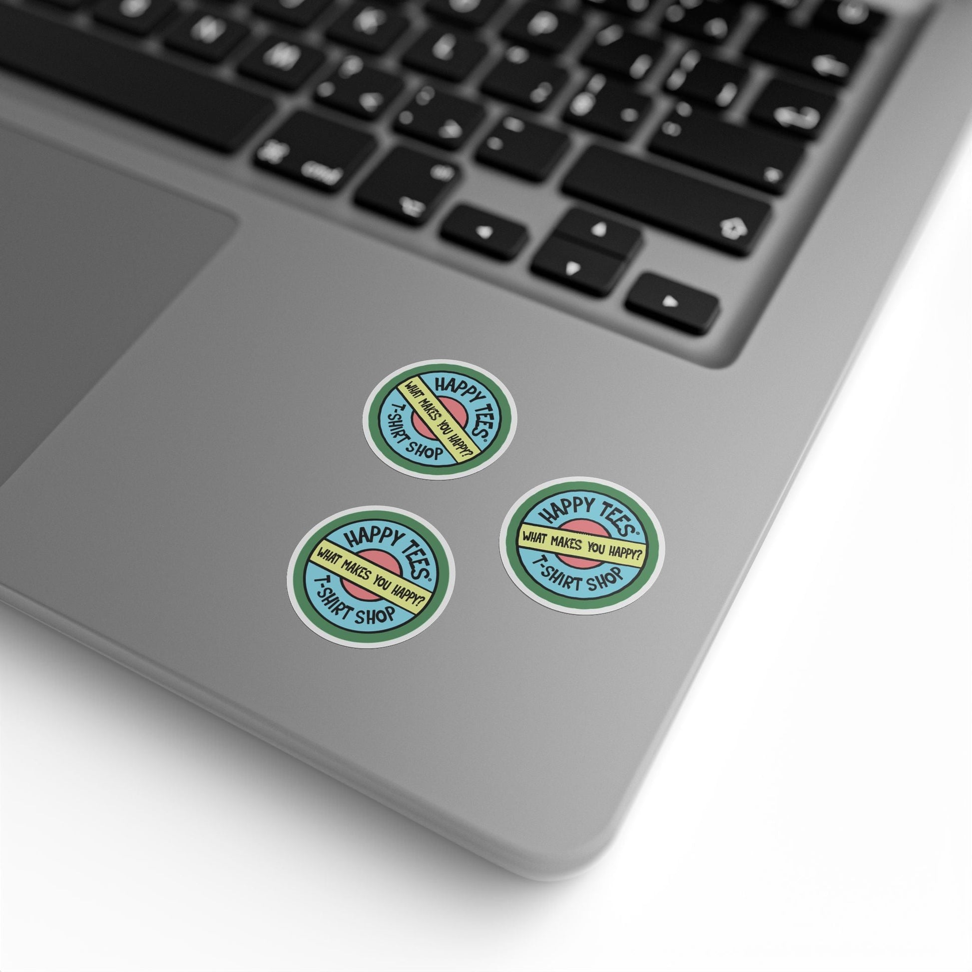Happy Tees® Round Stickers (color, rolls of 50, 100, 250) Printify
