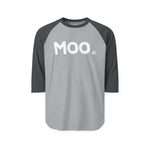 MOO Happy Tee (Long Sleeve Raglan)  Long-sleeve 2XL / Heather Grey/Heather Charcoal HAPPY TEES® BRAND