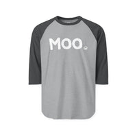 MOO Happy Tee (Long Sleeve Raglan)  Long-sleeve 2XL / Heather Grey/Heather Charcoal HAPPY TEES® BRAND
