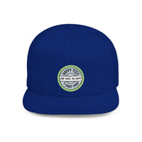 Happy Tees® Flat Bill Cap (Circular Logo T-Shirt Shop, Embroidery)