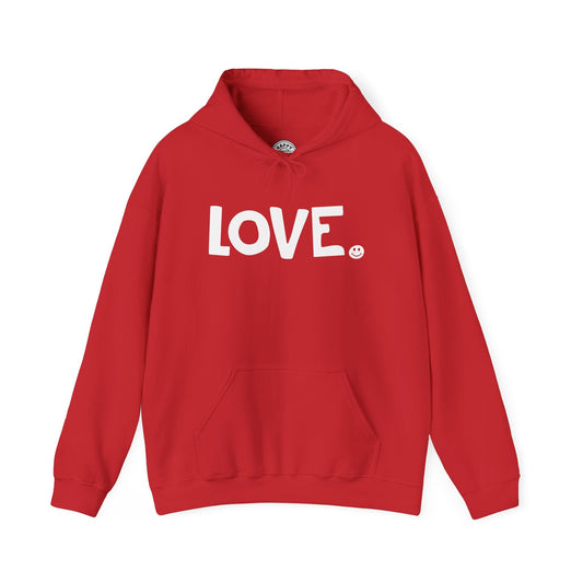 LOVE Happy Tee (Red Hoodie with white graphic)  Hoodie 2XL / Red HAPPY TEES® BRAND