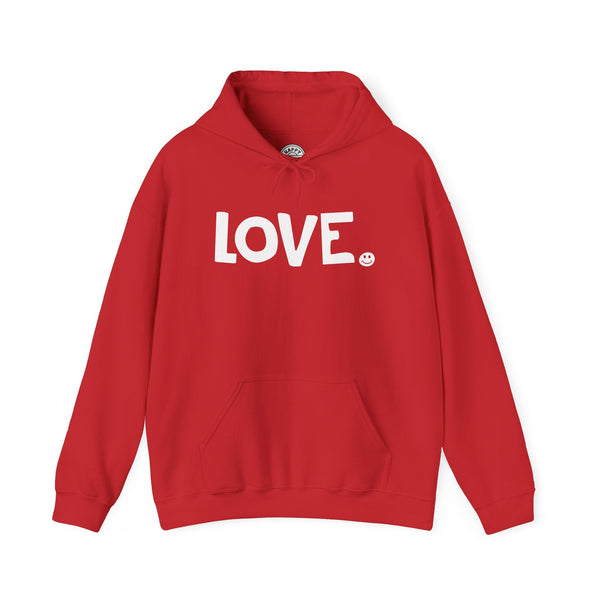 LOVE Happy Tee (Red Hoodie with white graphic)  Hoodie 2XL / Red HAPPY TEES® BRAND
