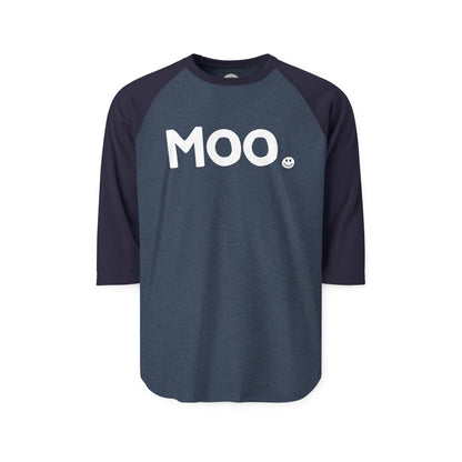 MOO Happy Tee (Long Sleeve Raglan)  Long-sleeve  HAPPY TEES® BRAND