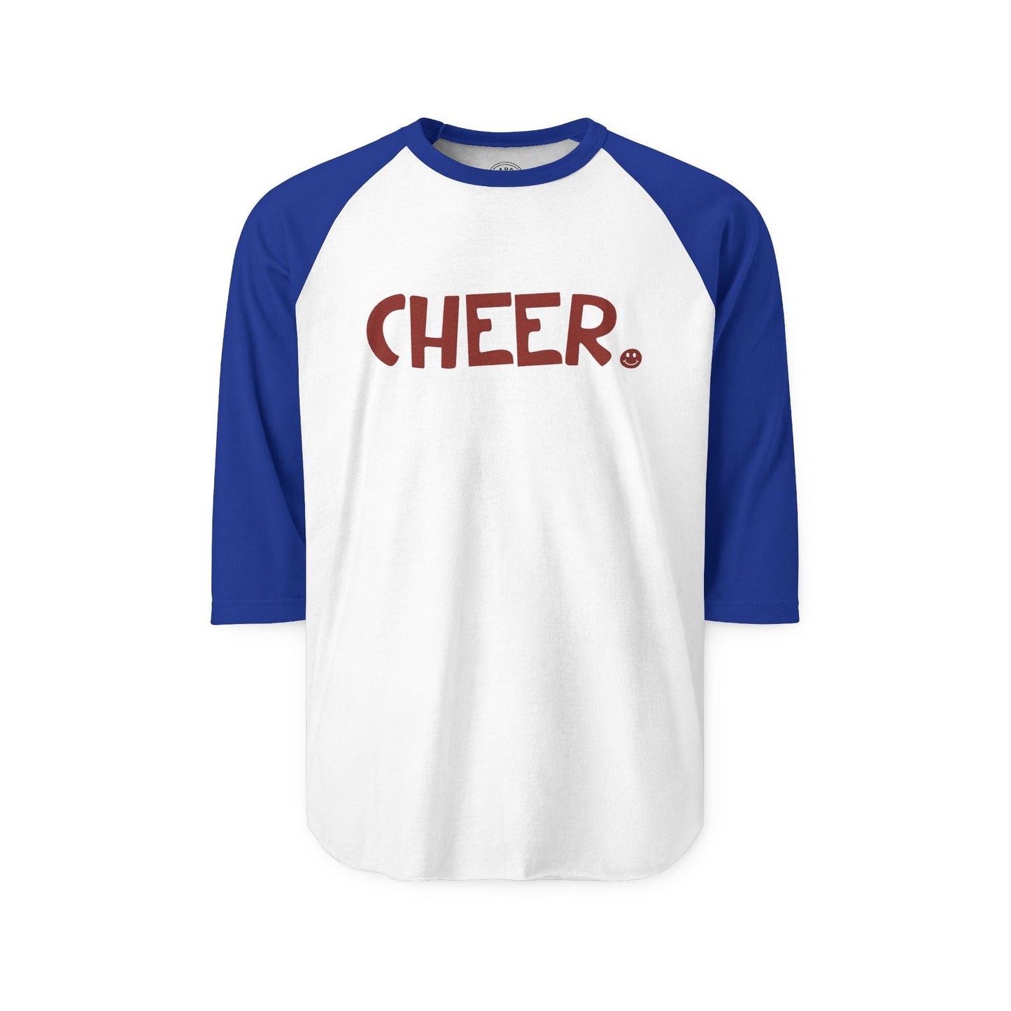 CHEER Happy Tee (Long Sleeve Raglan)  Long-sleeve 2XL / White/Royal HAPPY TEES® BRAND