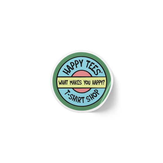 Happy Tees® Round Stickers (color, rolls of 50, 100, 250) Printify