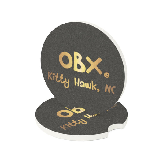 OBX Happy Tee (Car Coaster, Gold)  Home Decor  HAPPY TEES® BRAND