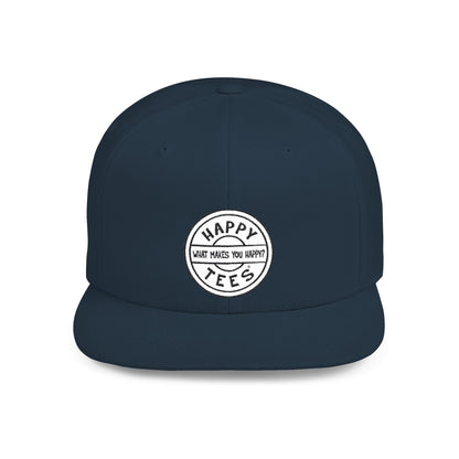 Happy Tees® Flat Bill Cap (Embroidery)  Hats One size / Navy HAPPY TEES® BRAND