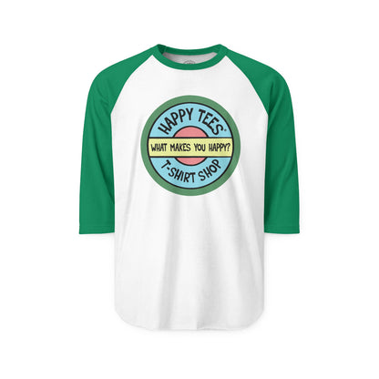 Happy Tees® T-Shirt (Long Sleeve Raglan with circular front logo)