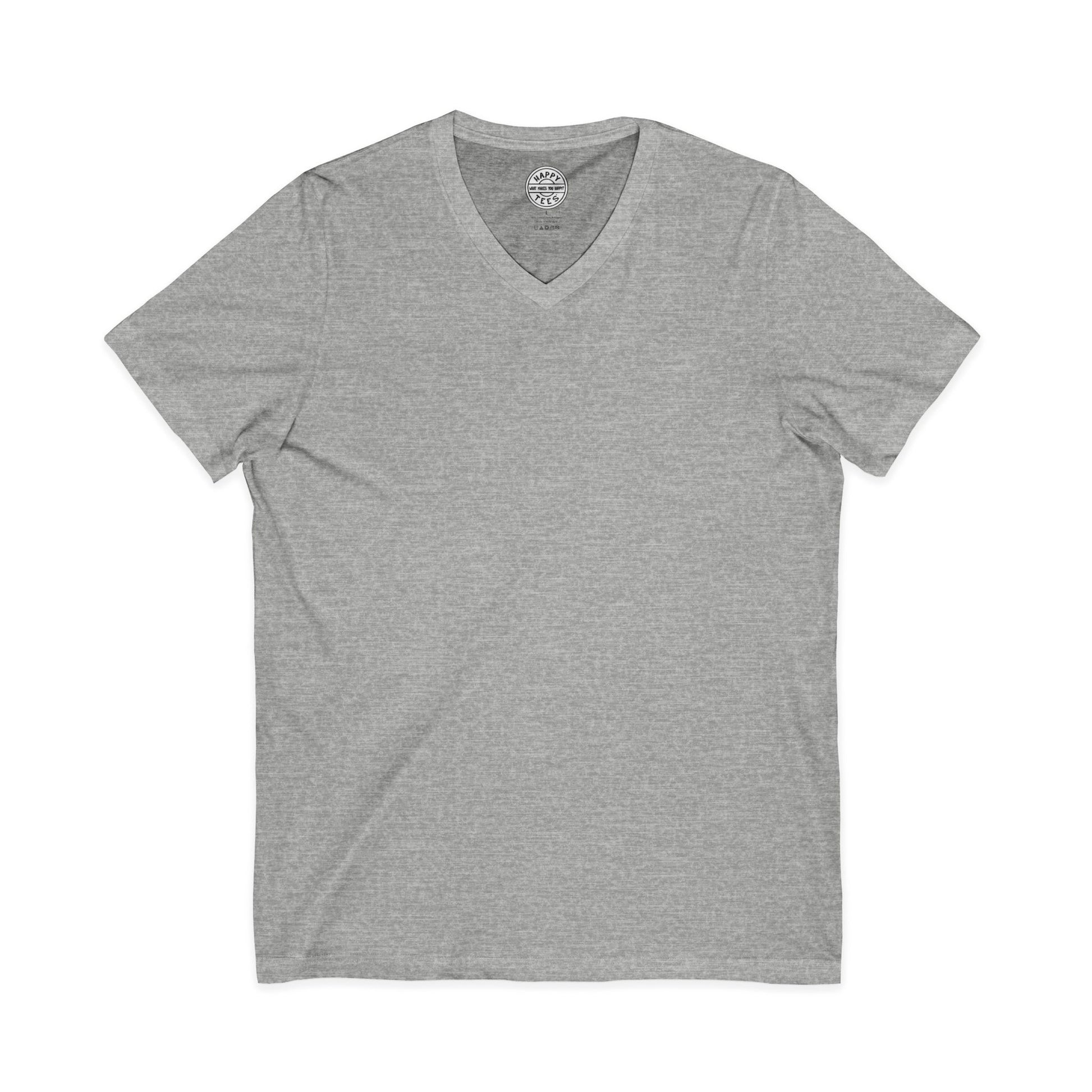 BASIC Happy Tee (V-Neck)  V-neck Athletic Heather / 2XL HAPPY TEES® BRAND