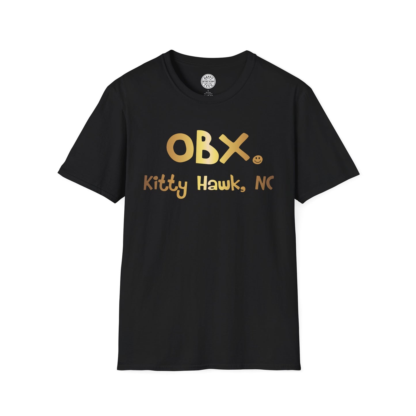 OBX Happy Tee (Gold)  T-Shirt  HAPPY TEES® BRAND