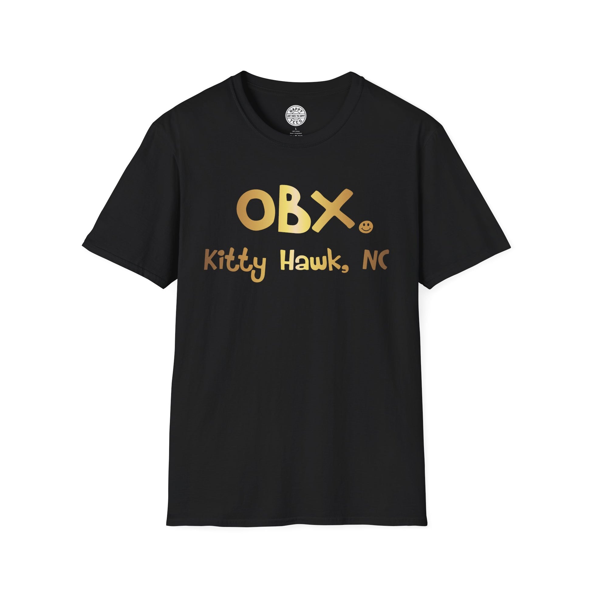 OBX Happy Tee (Gold)  T-Shirt  HAPPY TEES® BRAND