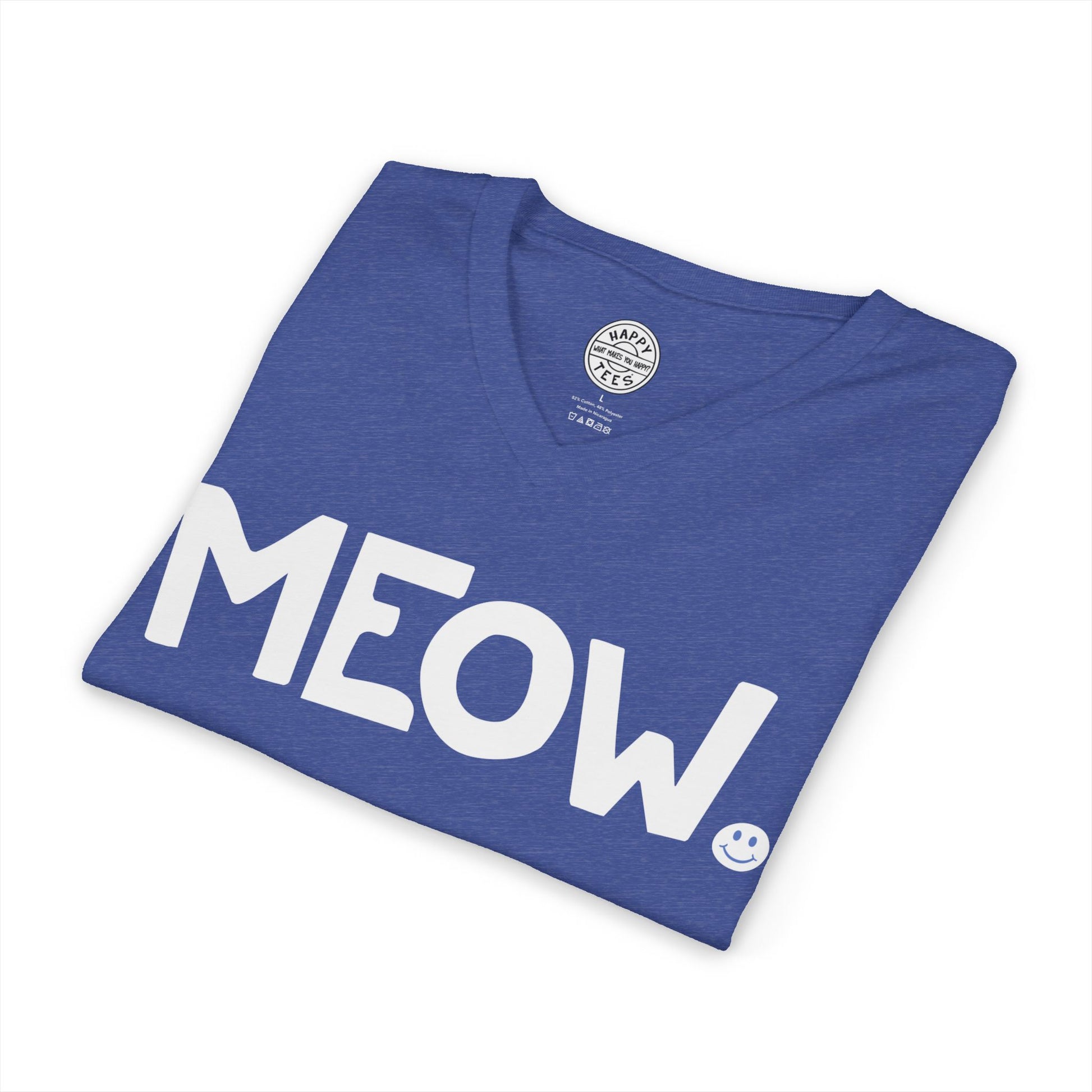 MEOW Happy Tee (V-Neck)  V-neck  HAPPY TEES® BRAND