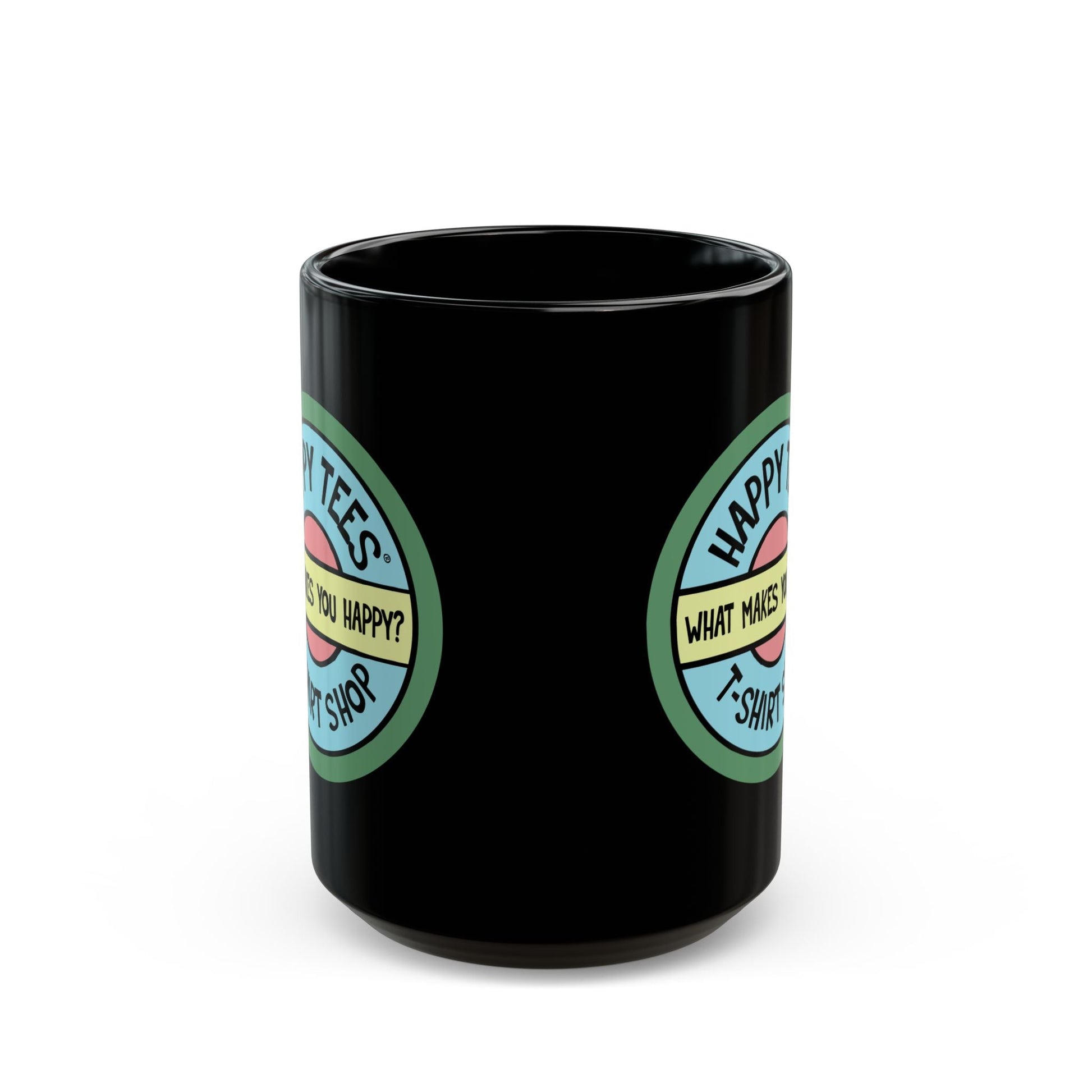 Happy Tees® Mug (ceramic, black, 15 ounce)  Mug  HAPPY TEES® BRAND