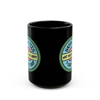 Happy Tees® Mug (ceramic, black, 15 ounce)  Mug  HAPPY TEES® BRAND