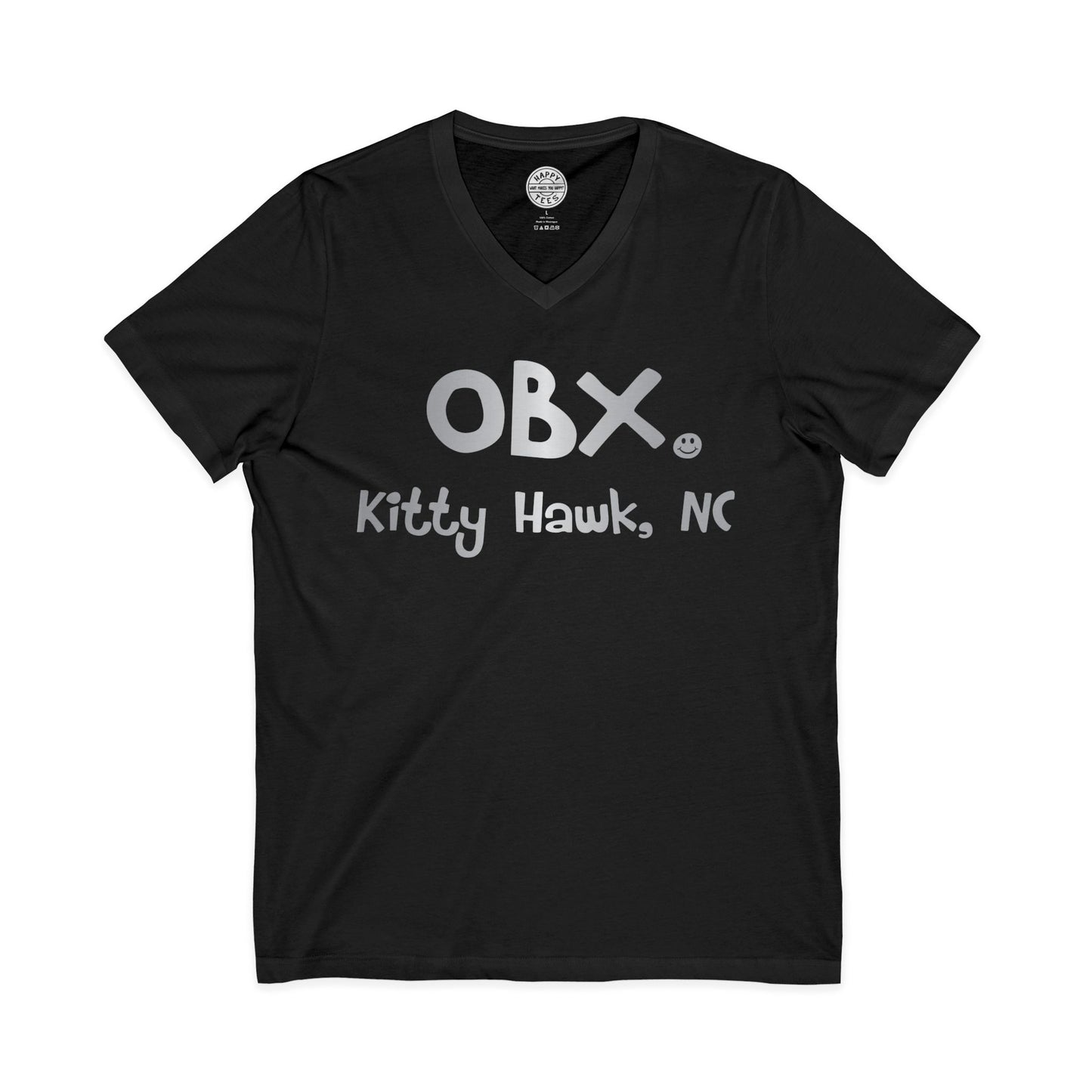 OBX Happy Tee (V-Neck, Silver)