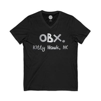 OBX Happy Tee (V-Neck, Silver)