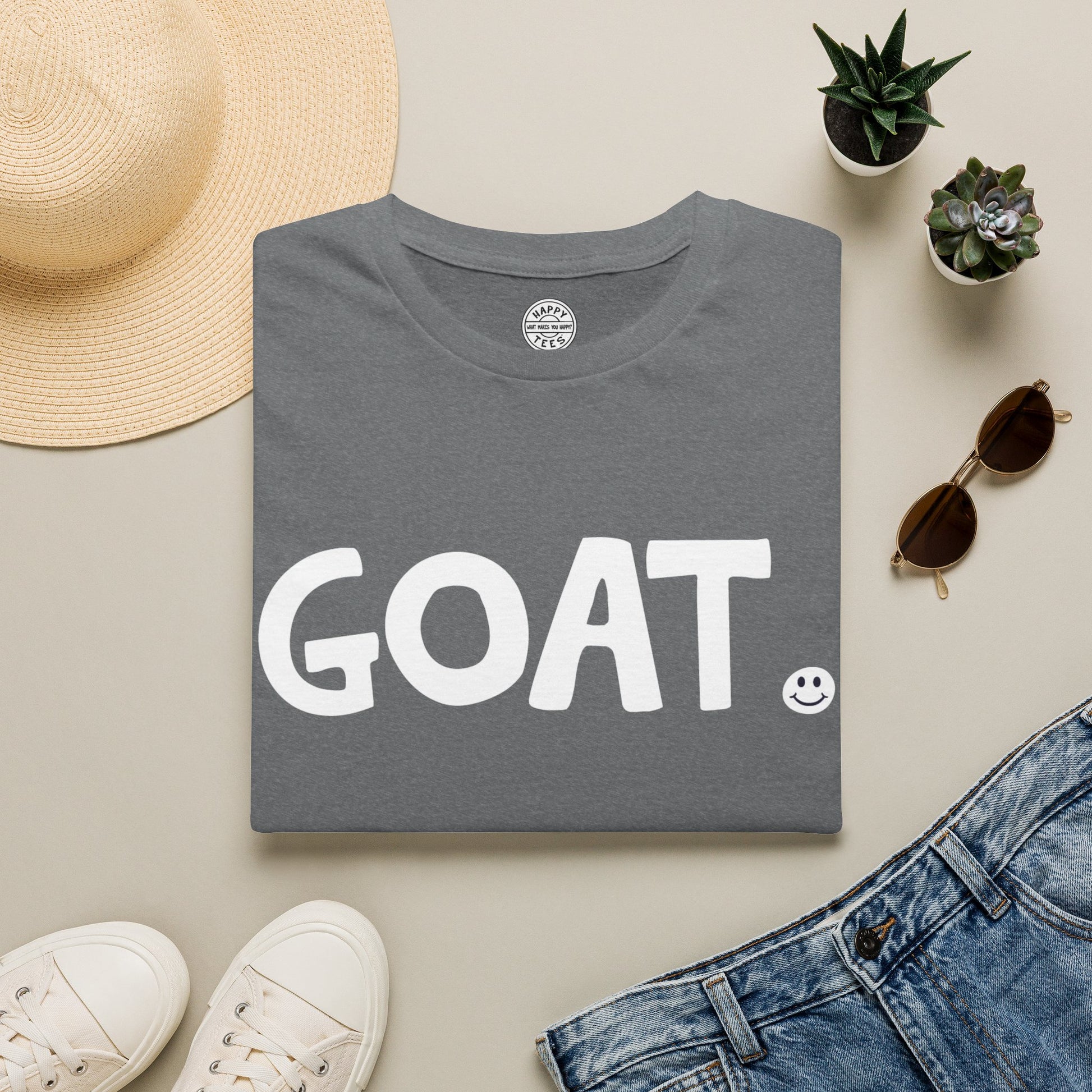 GOAT Happy Tee  T-Shirt  HAPPY TEES® BRAND