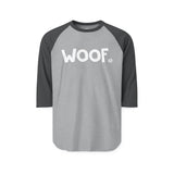 WOOF Happy Tee (Long Sleeve Raglan)  Long-sleeve 2XL / Heather Grey/Heather Charcoal HAPPY TEES® BRAND