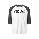 YEEHAW Happy Tee (Long Sleeve Raglan)  Long-sleeve 2XL / White/Heather Charcoal HAPPY TEES® BRAND