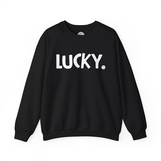 LUCKY Happy Tee (Sweatshirt)  Sweatshirt Black / 2XL HAPPY TEES® BRAND
